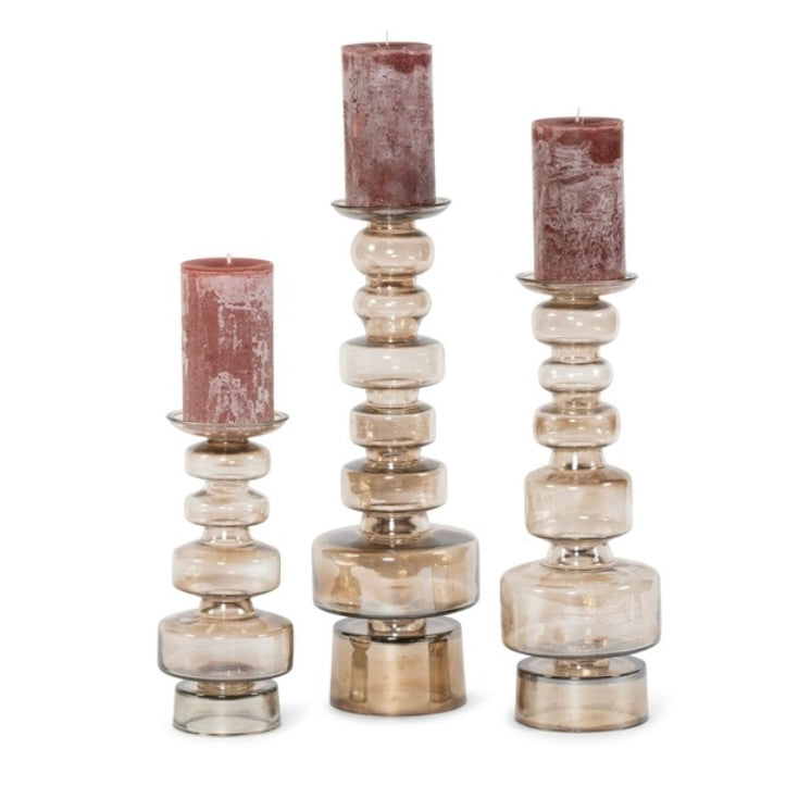 Glass chandelier brown luster | set van 3