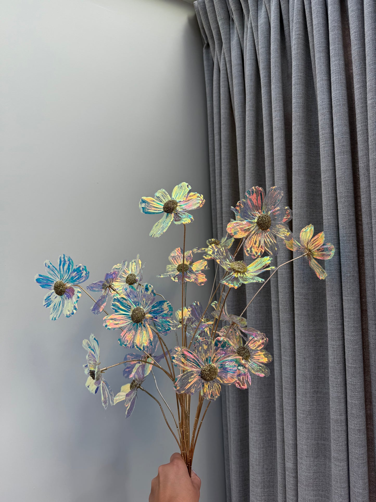 Kunstbloem holo transparant 92cm
