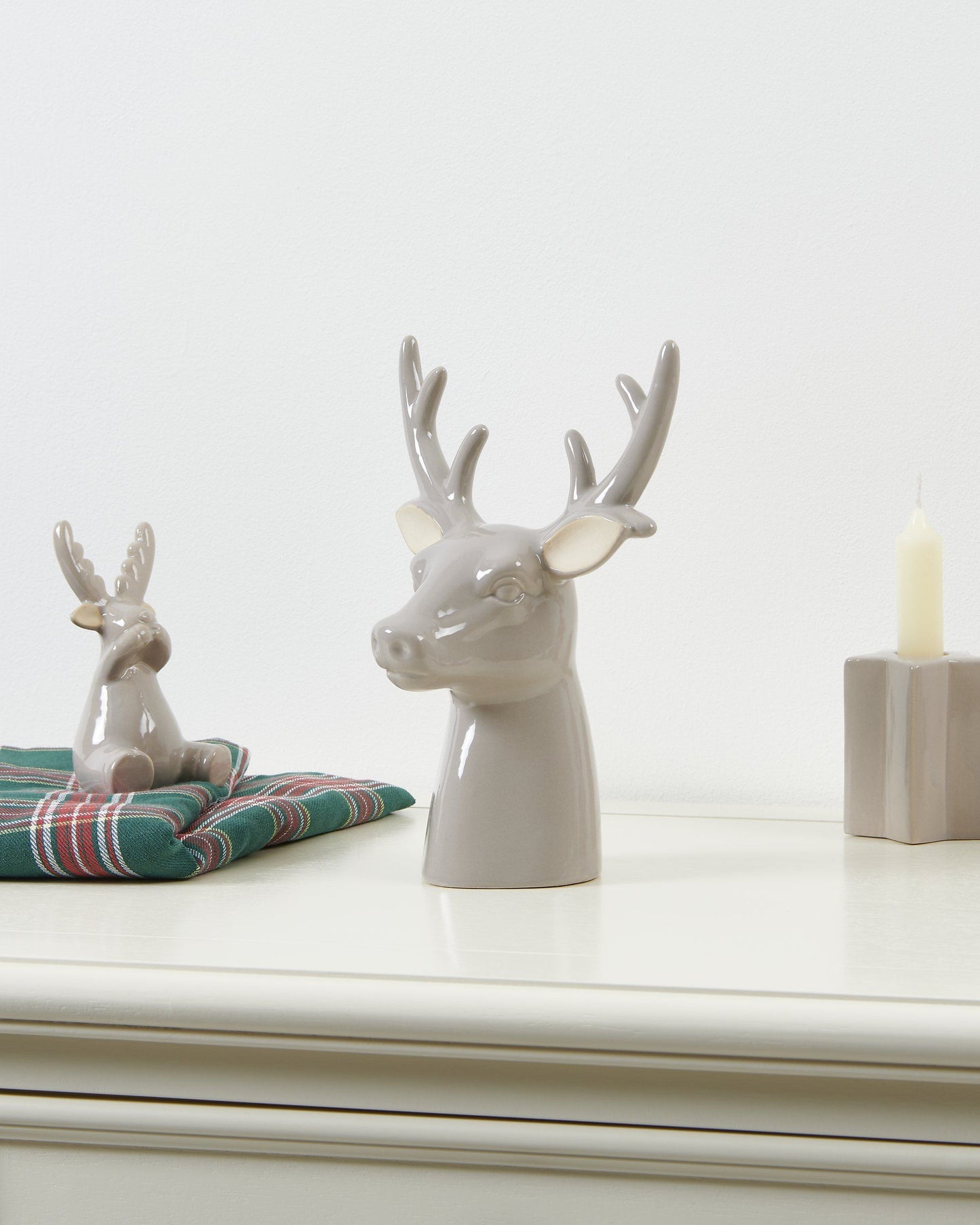 Decoratie hert - grijs