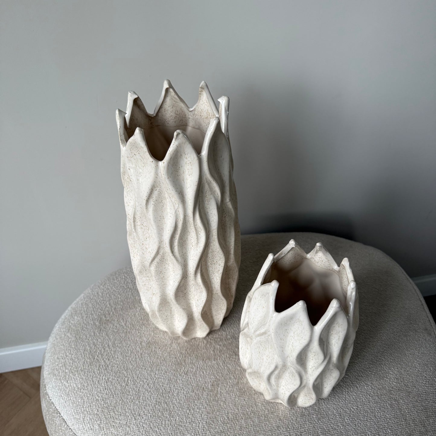 Vaas flower beige (2 maten)