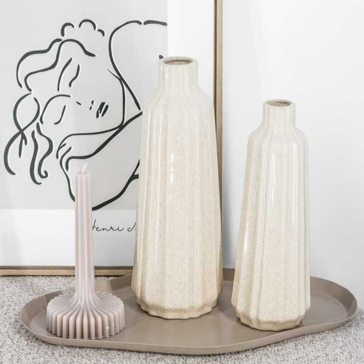 Stripe vaas - Beige