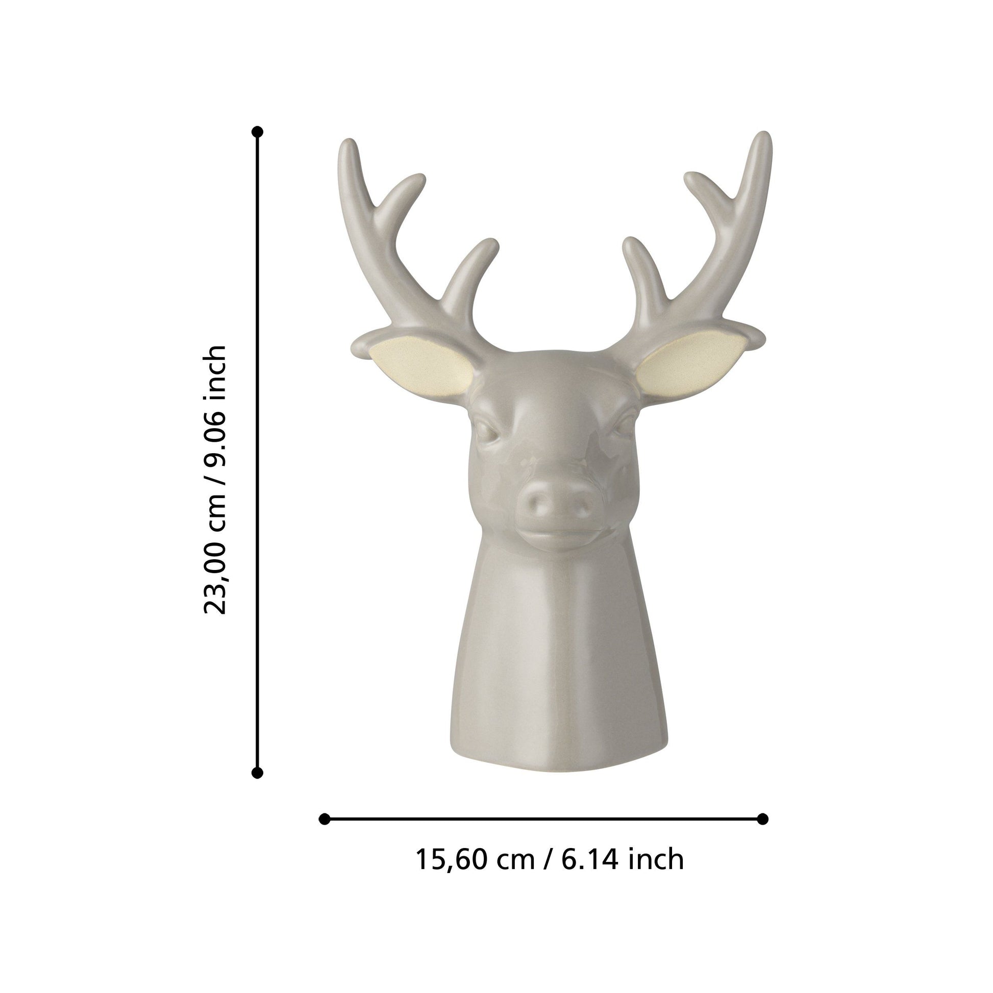 Decoratie hert - grijs 23cm hoog 