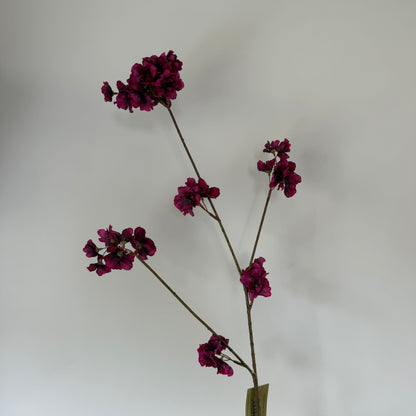 Zijden bloesemtak aubergine