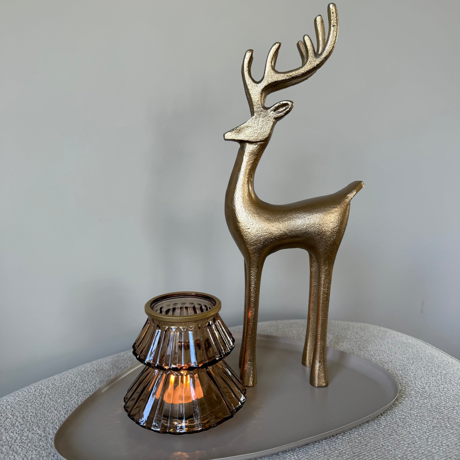 Decoratie hert - Gold 35cm