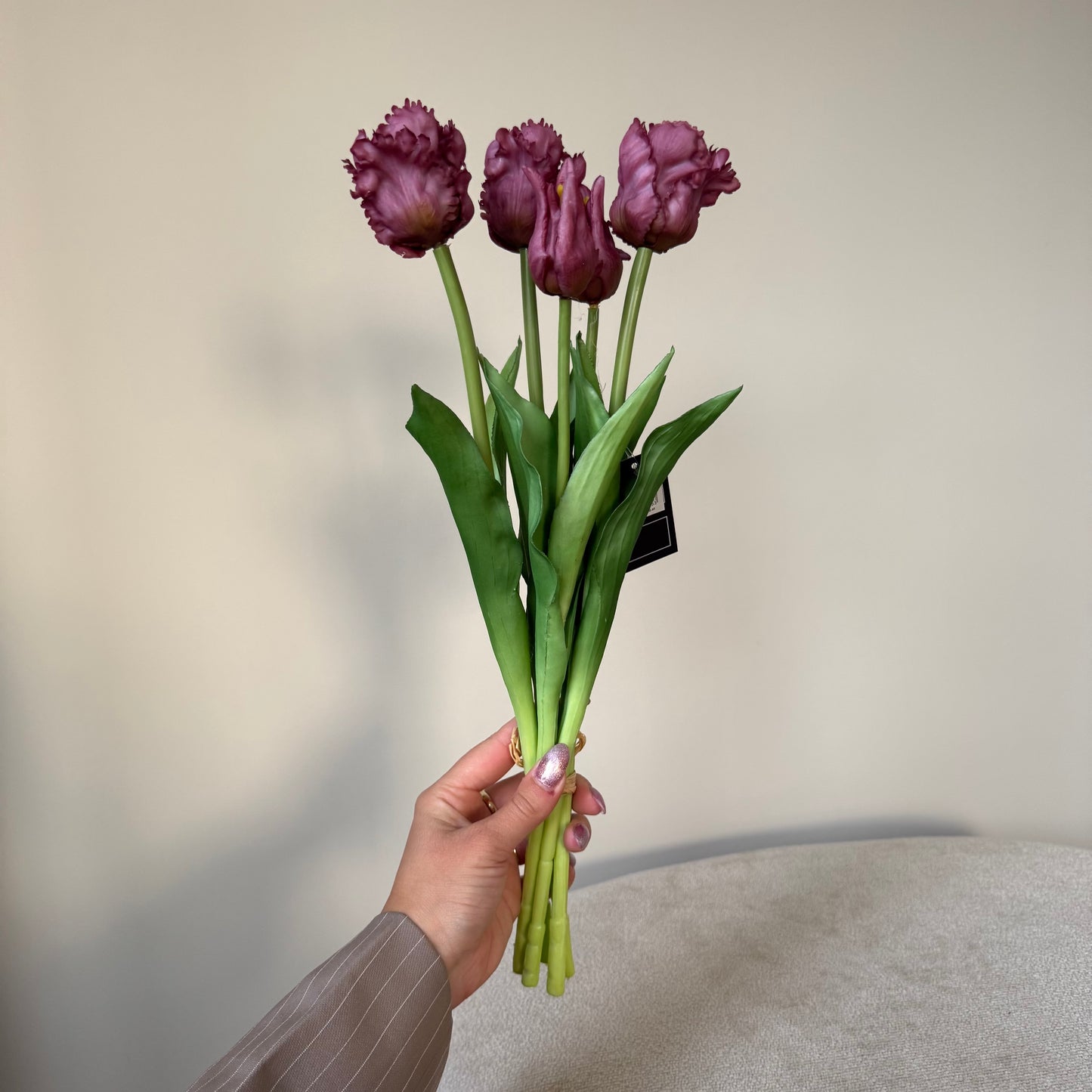Zijde Tulpen boeket - Paars