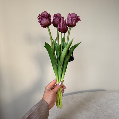 Zijde Tulpen boeket - Paars
