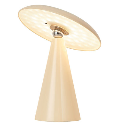 Bureaulamp Mush LED op accu beige, afneembare kap
