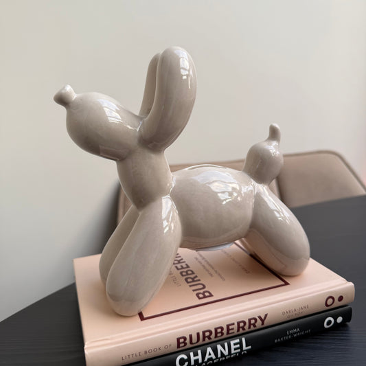 Balloon dog money bank Beige