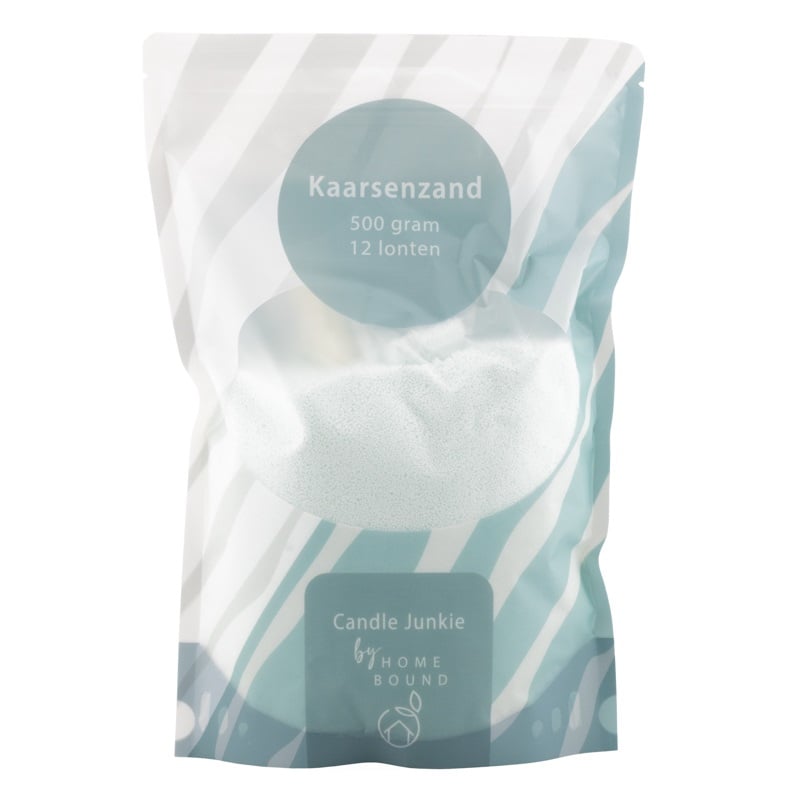 Kaarsenkorrels zak 500gr met 12 lonten frost white 
