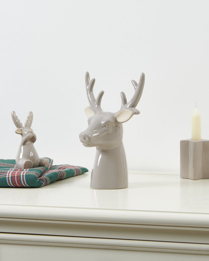 Decoratie hert - grijs