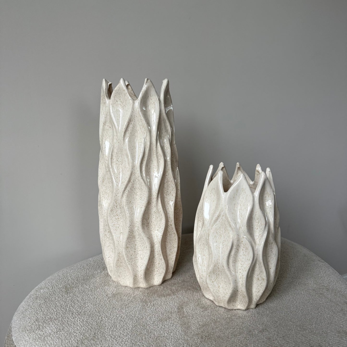 Vaas flower beige (2 maten)