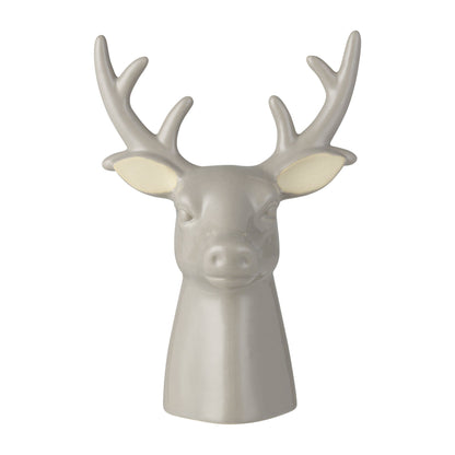 Decoratie hert - grijs 23cm hoog 