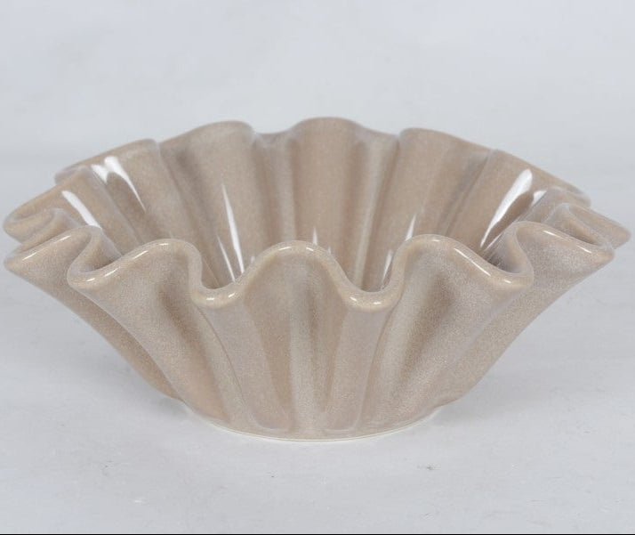 Aardewerk schaaltje Rib S beige