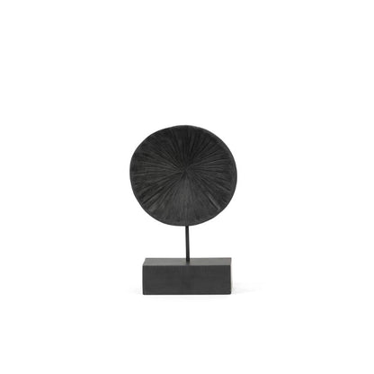 Ornament disk black matt brushed wood