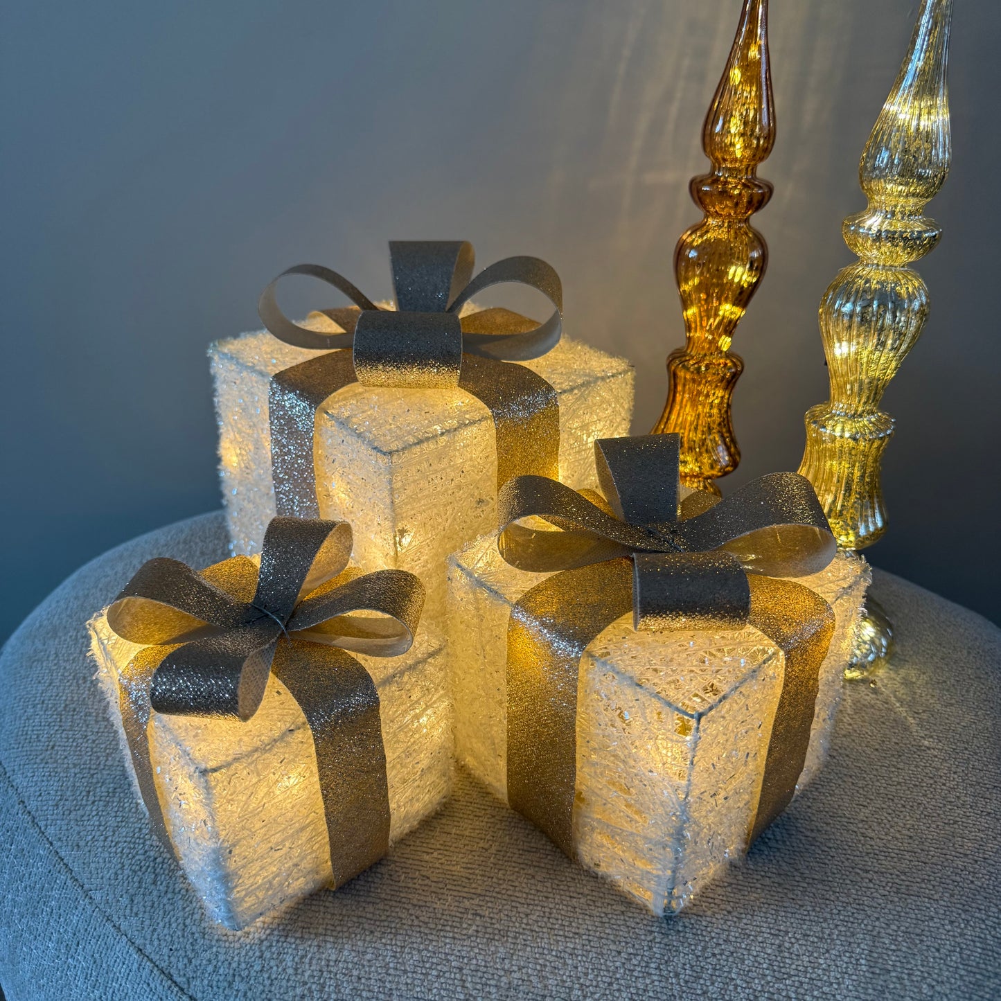 Sparkle Gift Box Cozy (set van 3) wit/goud