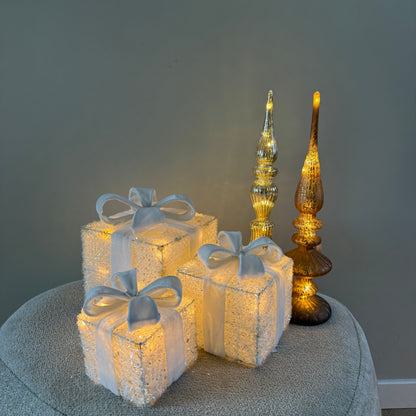 Sparkle Gift Box Cozy (set van 3) wit/wit