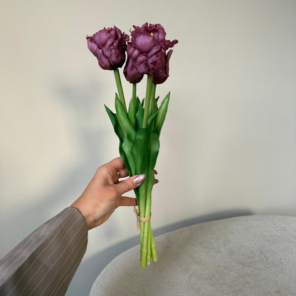 Zijde Tulpen boeket - Paars