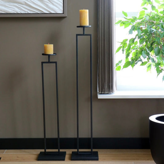 Vloerkandelaren set zwart 80cm & 100cm