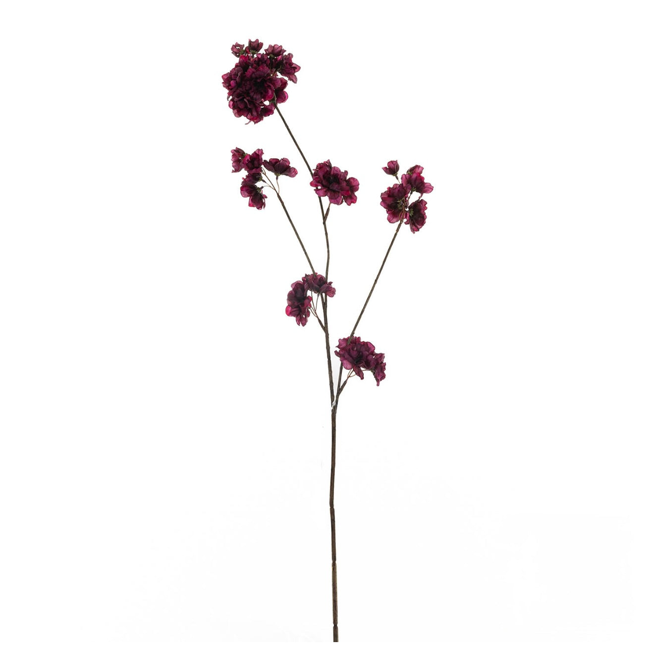 Zijden bloesemtak aubergine