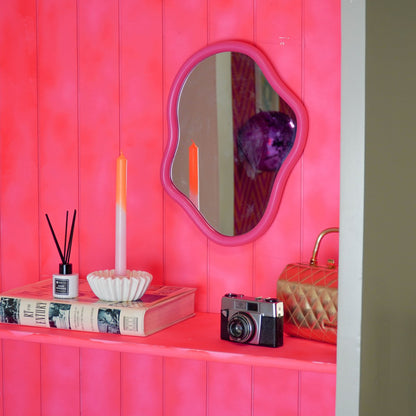 Spiegel organisch | Neon roze 30x40