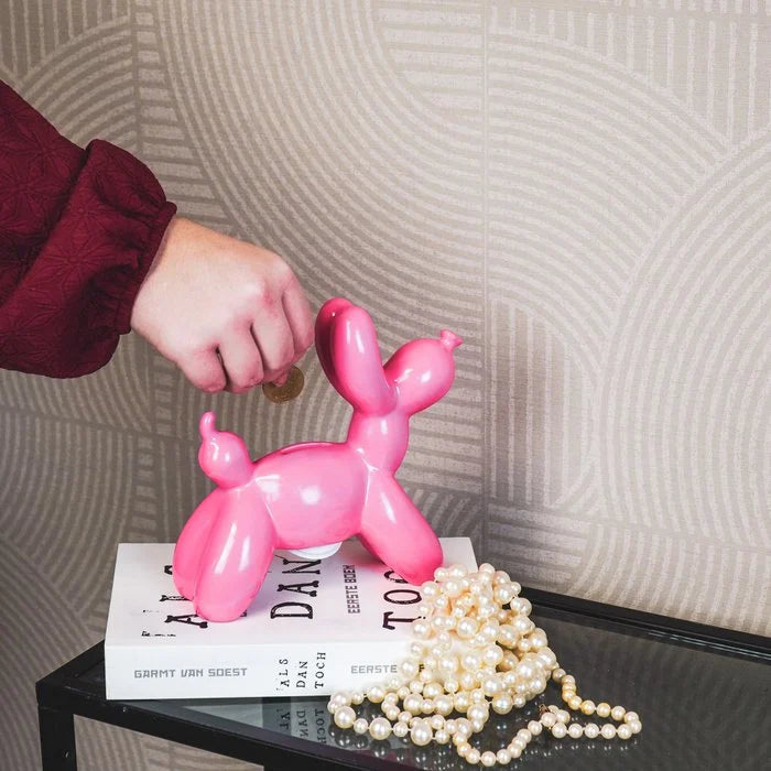 Balloon dog money bank | Neon Pink