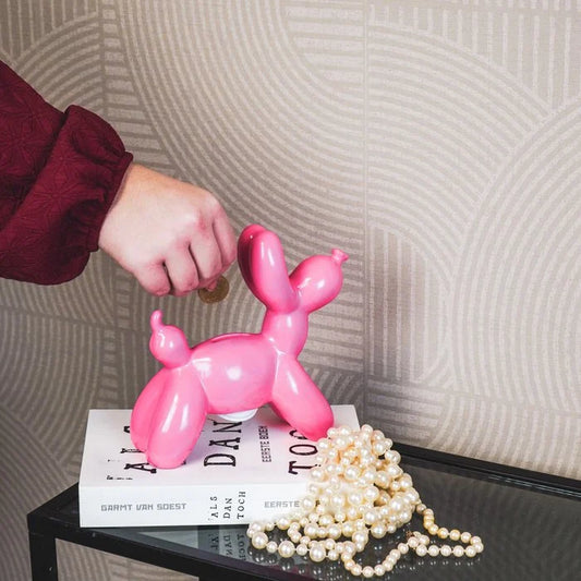 Balloon dog money bank | Neon Pink