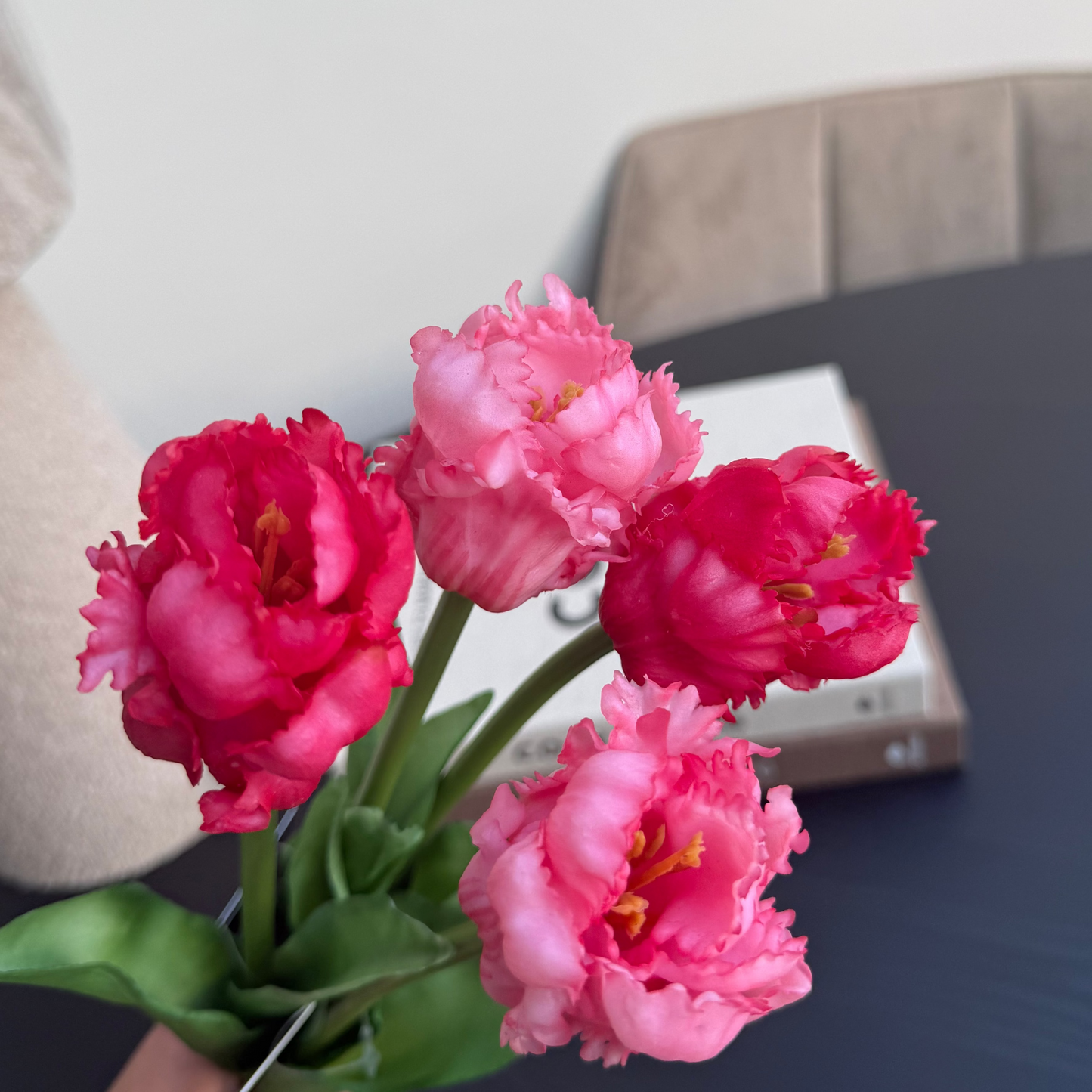 Zijde Tulp - Dark rose 40cm