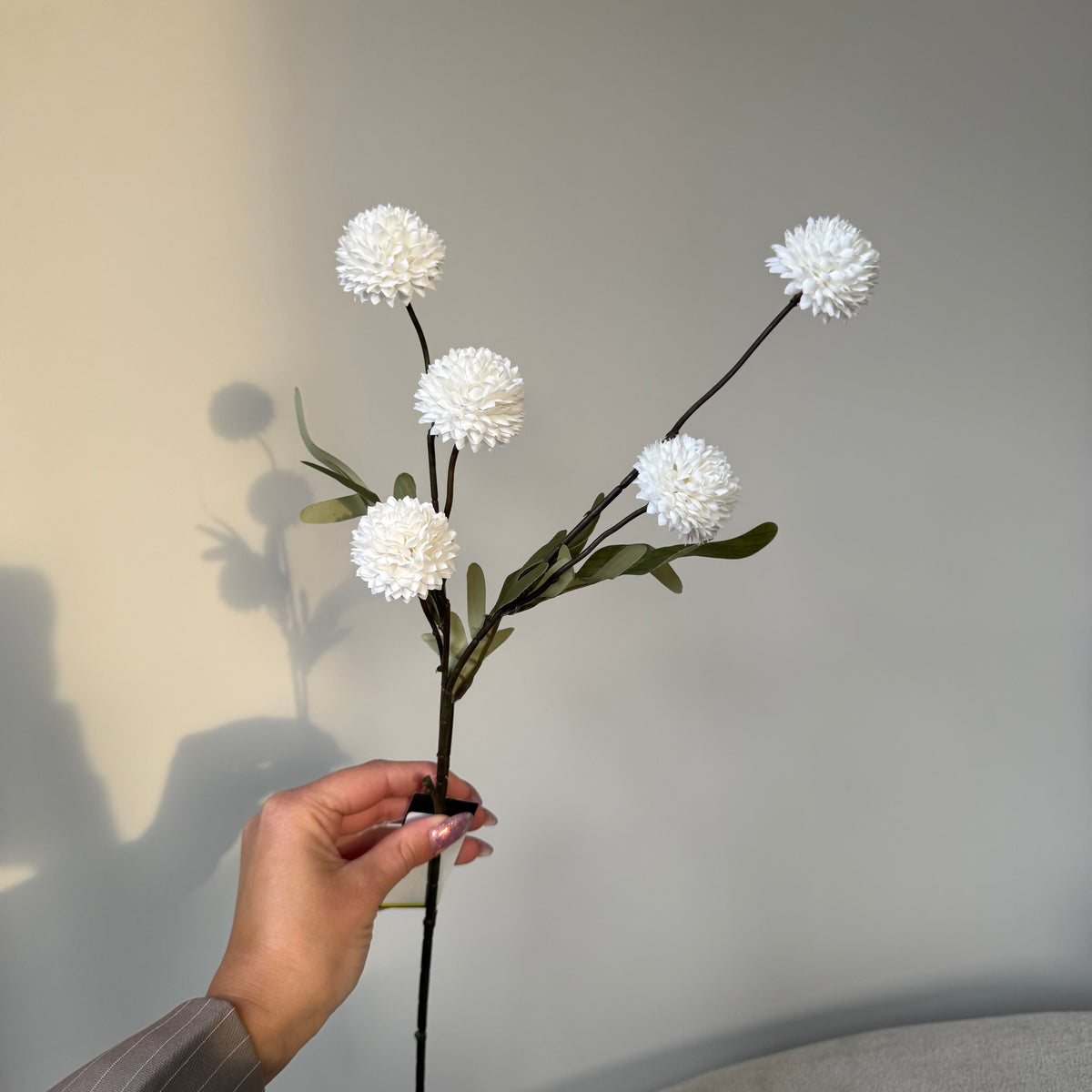 Flower Pompom white S