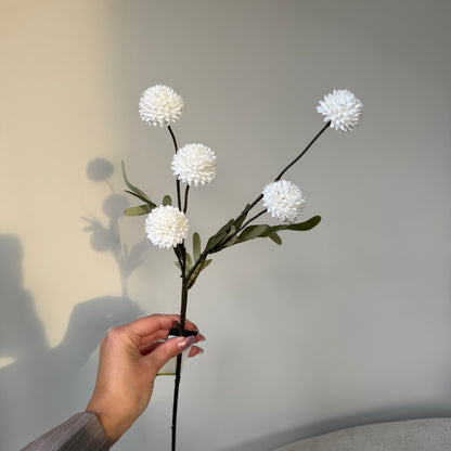 Flower Pompom white S