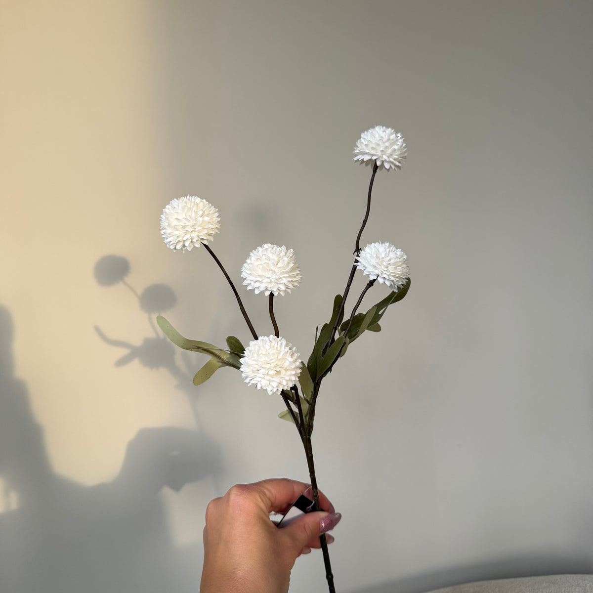 Flower Pompom white S