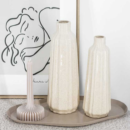 Stripe vaas - Beige 