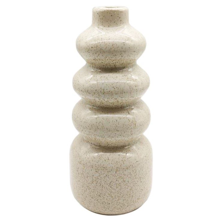 Vaas bubbles beige 25cm hoog