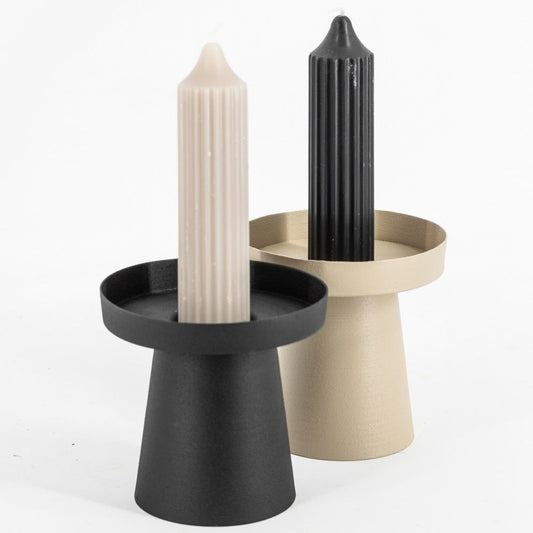 Kaarsenstandaard zand texture - beige