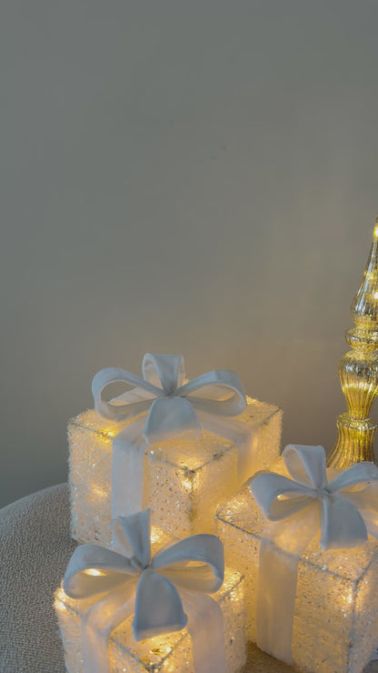 Sparkle Gift Box Cozy (set van 3) wit/wit